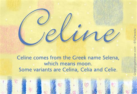 celine baby girl name meaning|how do you spell celine.